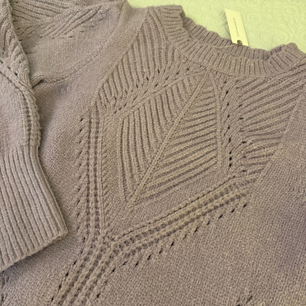 NWT Anthropologie Lavender Purple Sweater Bell Sleeves L - Picture 7 of 8